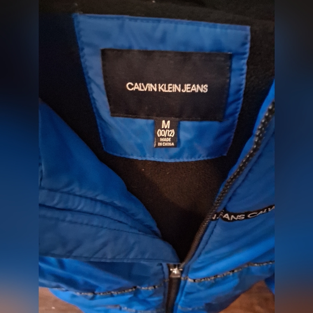 Calvin Klein Jeans Bright Blue Puffer Jacket - Picture 3 of 3